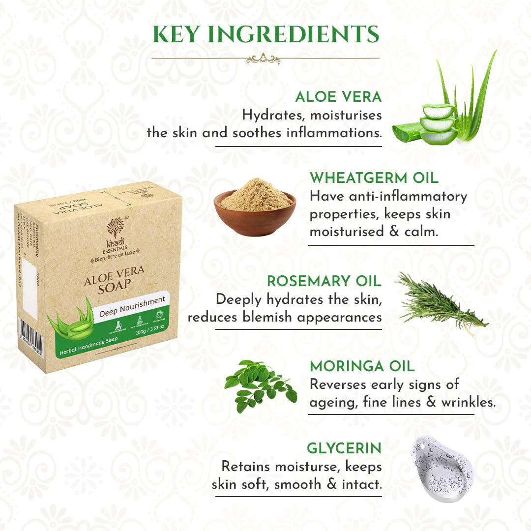 Khadi Essential Aloevera Soap Pack