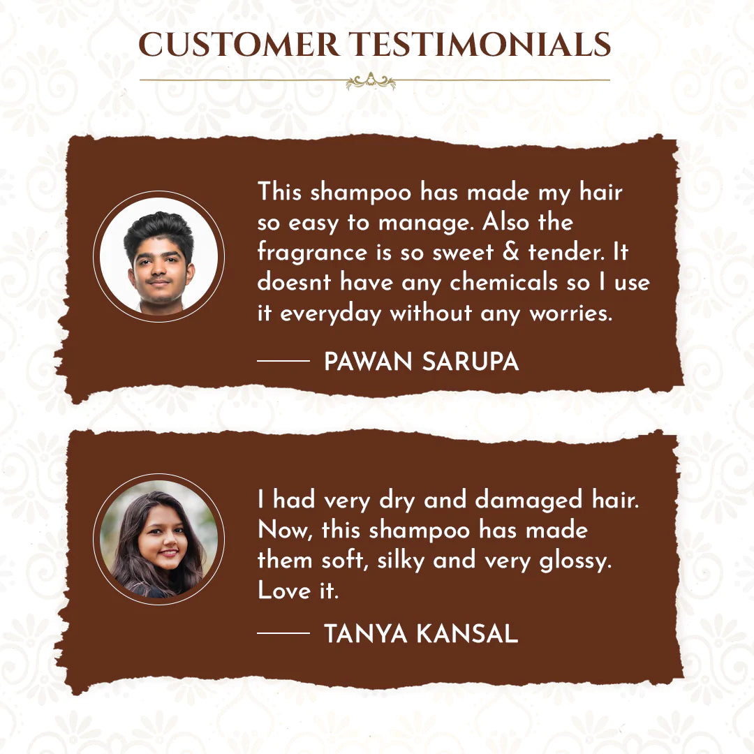 Testimonials of khadi coconut milk shampoo