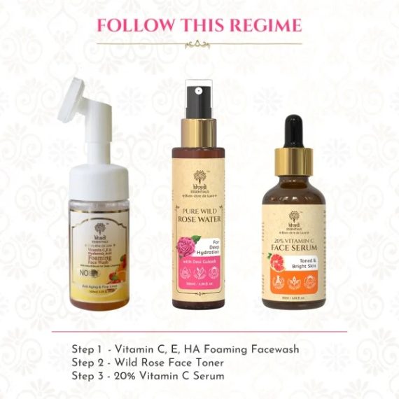 Follow this regime with khadi pure wild rose water