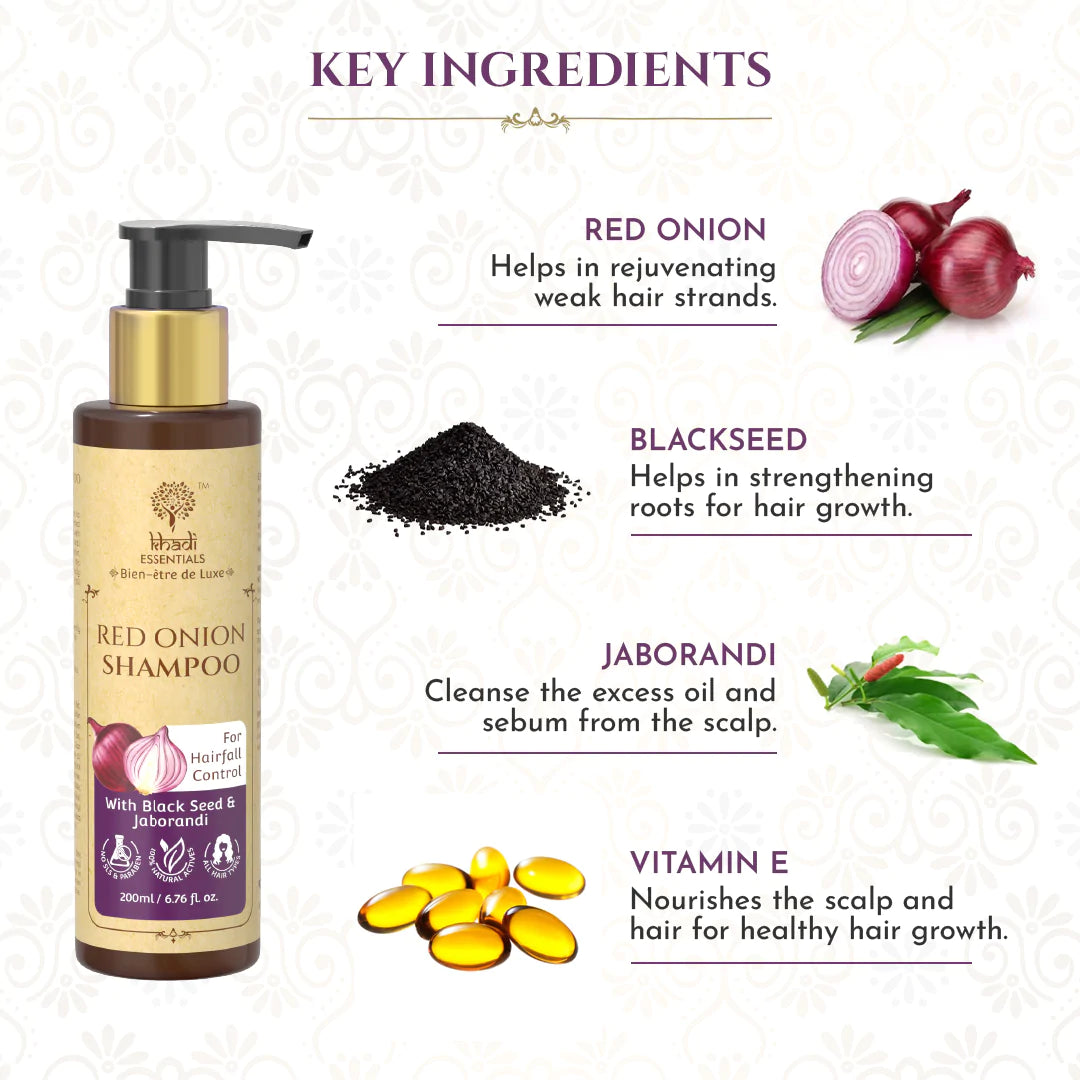 Khadi Essential Red Onion Shampoo Ingredients