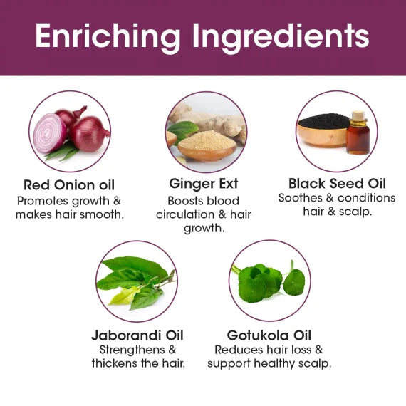 TAC onion hair oil enriching ingredients